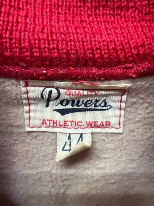 POWERS ATHLETIC WEAR（パワーズアスレチックウェア）POWERS ATHLETIC WEAR (パワーズアスレチックウェア) ハーフジップジャケット レッド サイズ:４４の古着・服飾アイテム
