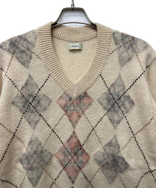 Nomàt（ノマット）Nomàt (ノマット) Argyle Reversible sweater アイボリー サイズ:不明の古着・服飾アイテム