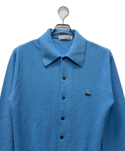 IZOD LACOSTE（アイゾッド ラコステ）IZOD LACOSTE (アイゾッド ラコステ) 襟付きカーディガン スカイブルー サイズ:Mの古着・服飾アイテム
