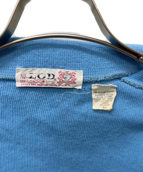 IZOD LACOSTE（アイゾッド ラコステ）IZOD LACOSTE (アイゾッド ラコステ) 襟付きカーディガン スカイブルー サイズ:Mの古着・服飾アイテム