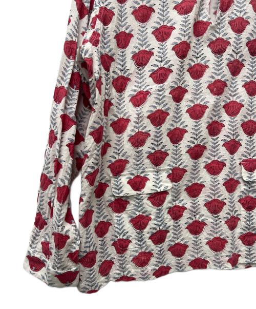 PERIOD FEATURES（ピリオドフューチャーズ）PERIOD FEATURES (ピリオドフューチャーズ) 長袖シャツ ホワイト×レッド サイズ:３の古着・服飾アイテム