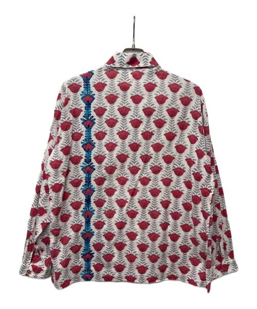 PERIOD FEATURES（ピリオドフューチャーズ）PERIOD FEATURES (ピリオドフューチャーズ) 長袖シャツ ホワイト×レッド サイズ:３の古着・服飾アイテム