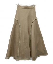 UN3D.（アンスリード）の古着「メッシュロングスカート」｜ベージュ