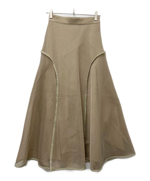 UN3D.（アンスリード）UN3D. (アンスリード) メッシュロングスカート ベージュ サイズ:３８の古着・服飾アイテム