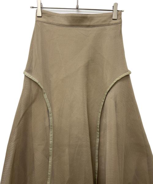 UN3D.（アンスリード）UN3D. (アンスリード) メッシュロングスカート ベージュ サイズ:３８の古着・服飾アイテム