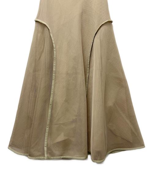 UN3D.（アンスリード）UN3D. (アンスリード) メッシュロングスカート ベージュ サイズ:３８の古着・服飾アイテム