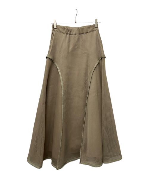 UN3D.（アンスリード）UN3D. (アンスリード) メッシュロングスカート ベージュ サイズ:３８の古着・服飾アイテム