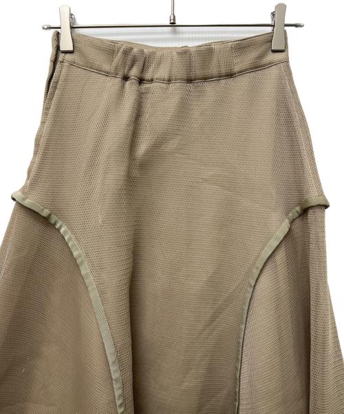 UN3D.（アンスリード）UN3D. (アンスリード) メッシュロングスカート ベージュ サイズ:３８の古着・服飾アイテム