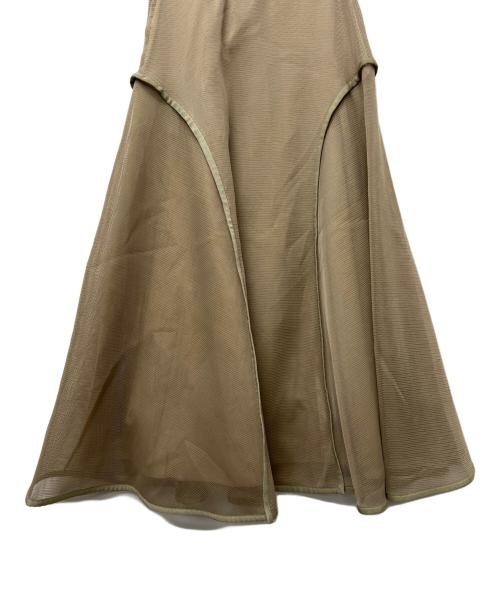 UN3D.（アンスリード）UN3D. (アンスリード) メッシュロングスカート ベージュ サイズ:３８の古着・服飾アイテム