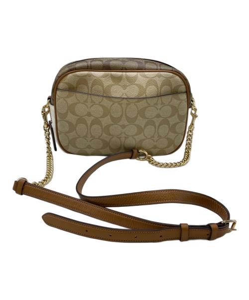 COACH（コーチ）COACH (コーチ) ジェイミー カメラ バッグ ブロックド シグネチャー キャンバス ベージュ×ホワイト サイズ:実寸参照の古着・服飾アイテム