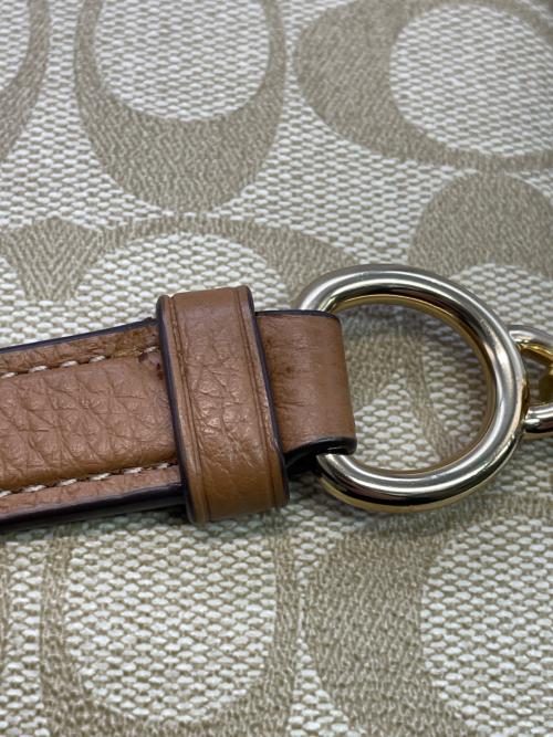 COACH（コーチ）COACH (コーチ) ジェイミー カメラ バッグ ブロックド シグネチャー キャンバス ベージュ×ホワイト サイズ:実寸参照の古着・服飾アイテム