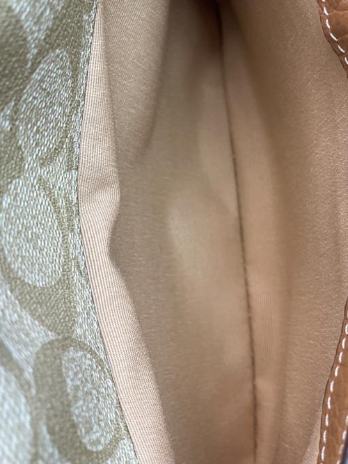 COACH（コーチ）COACH (コーチ) ジェイミー カメラ バッグ ブロックド シグネチャー キャンバス ベージュ×ホワイト サイズ:実寸参照の古着・服飾アイテム