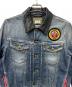 DIESEL (ディーゼル) 襟レザーデニムジャケット インディゴ×ブラック サイズ:Ｌ：7000円