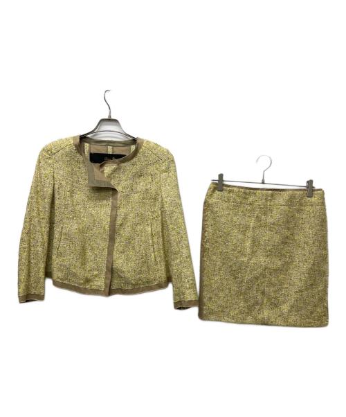 DRAWER（ドゥロワー）DRAWER (ドゥロワー) ツイードセットアップ イエロー サイズ:３８の古着・服飾アイテム