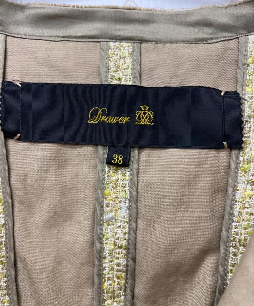 DRAWER（ドゥロワー）DRAWER (ドゥロワー) ツイードセットアップ イエロー サイズ:３８の古着・服飾アイテム