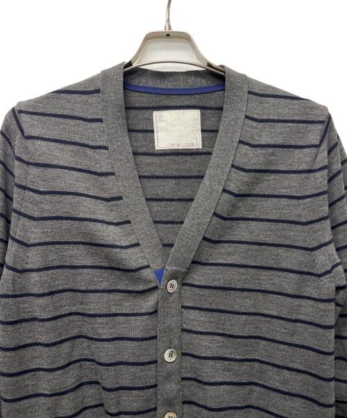 sacai（サカイ）sacai (サカイ) ニットカーディガン グレー×ブラウン サイズ:２の古着・服飾アイテム