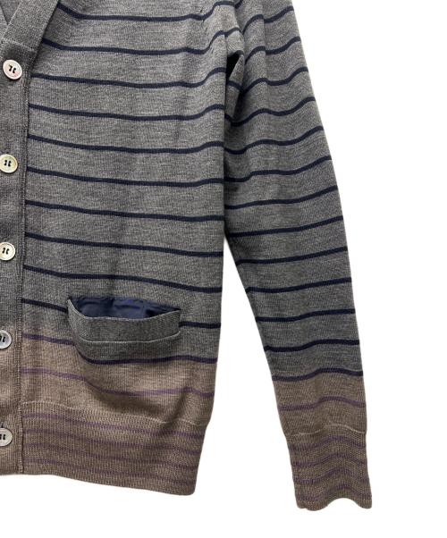 sacai（サカイ）sacai (サカイ) ニットカーディガン グレー×ブラウン サイズ:２の古着・服飾アイテム