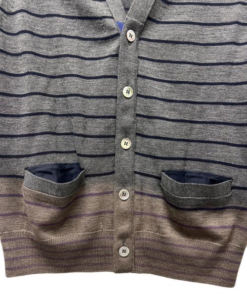 sacai（サカイ）sacai (サカイ) ニットカーディガン グレー×ブラウン サイズ:２の古着・服飾アイテム