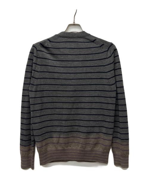 sacai（サカイ）sacai (サカイ) ニットカーディガン グレー×ブラウン サイズ:２の古着・服飾アイテム