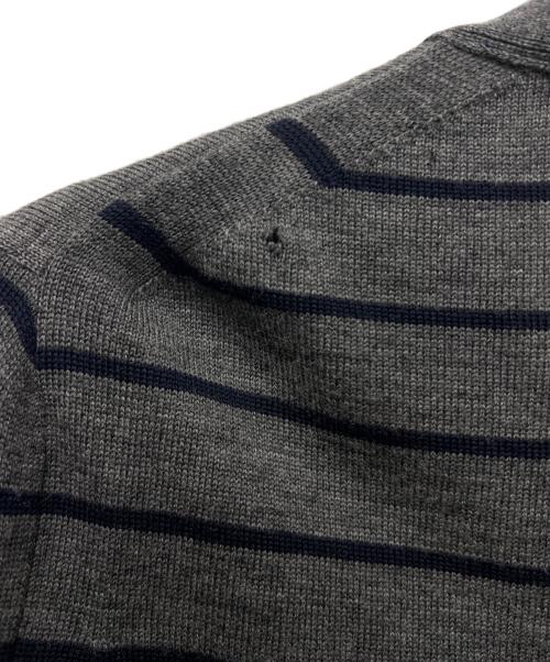 sacai（サカイ）sacai (サカイ) ニットカーディガン グレー×ブラウン サイズ:２の古着・服飾アイテム