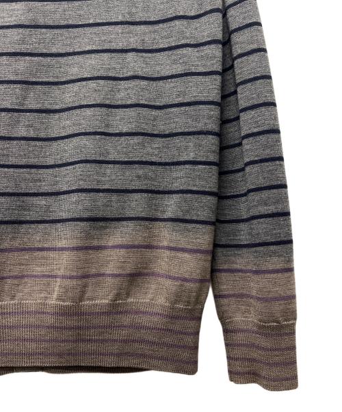 sacai（サカイ）sacai (サカイ) ニットカーディガン グレー×ブラウン サイズ:２の古着・服飾アイテム