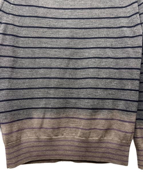 sacai（サカイ）sacai (サカイ) ニットカーディガン グレー×ブラウン サイズ:２の古着・服飾アイテム