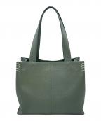 傳濱野デンハマノ）の古着「レザートートバッグ」｜スカイブルー