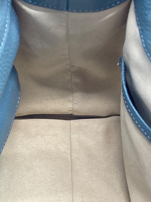 傳濱野（デンハマノ）傳濱野 (デンハマノ) レザートートバッグ スカイブルーの古着・服飾アイテム