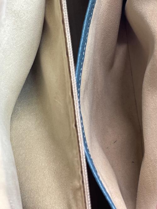 傳濱野（デンハマノ）傳濱野 (デンハマノ) レザートートバッグ スカイブルーの古着・服飾アイテム