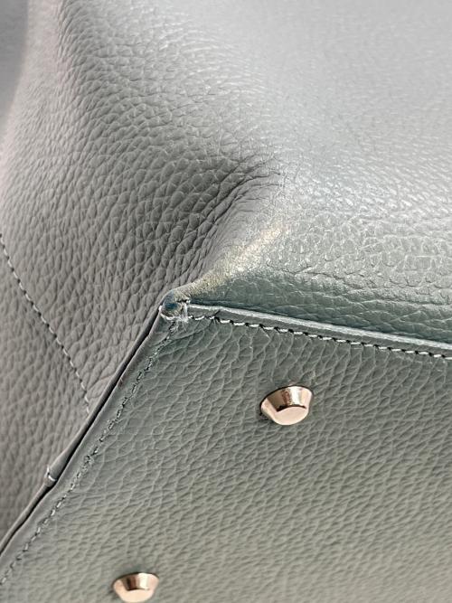 傳濱野（デンハマノ）傳濱野 (デンハマノ) レザートートバッグ スカイブルーの古着・服飾アイテム