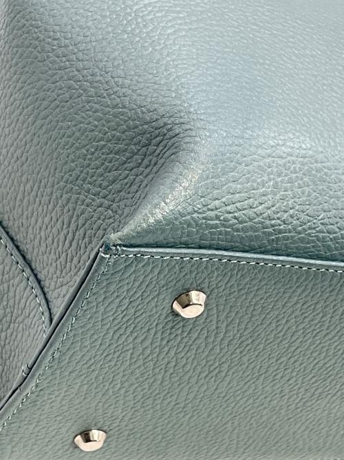 傳濱野（デンハマノ）傳濱野 (デンハマノ) レザートートバッグ スカイブルーの古着・服飾アイテム