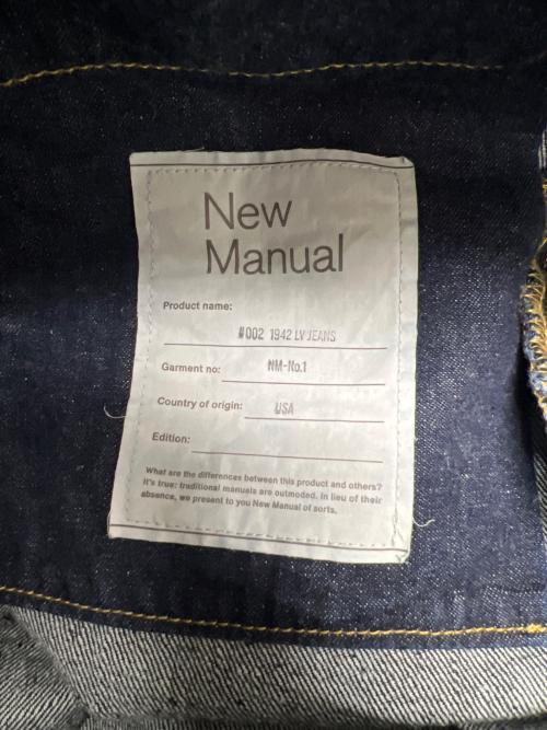 New Manual（ニュー・マニュアル）New Manual (ニュー・マニュアル) #002 1942 LV JEANS インディゴ サイズ:３３の古着・服飾アイテム
