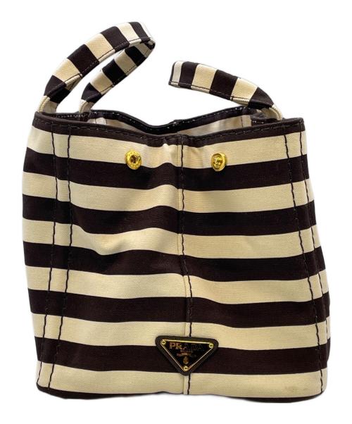 PRADA（プラダ）PRADA (プラダ) バッグ ベージュ×ブラックの古着・服飾アイテム