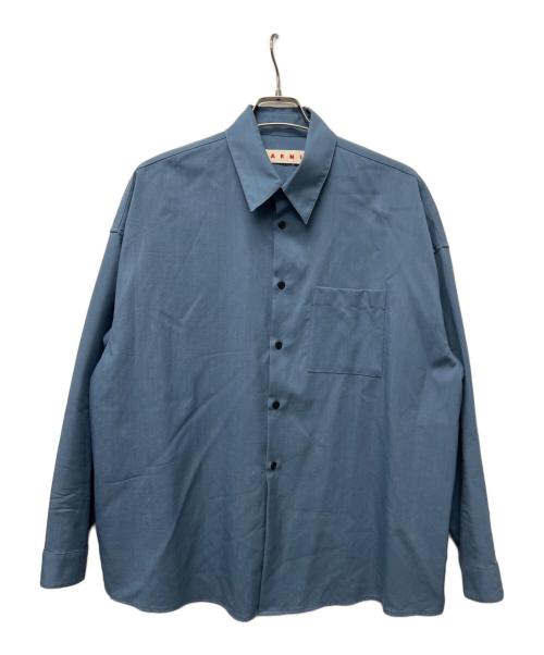 MARNI（マルニ）MARNI (マルニ) ウールトロピカルシャツ ブルー サイズ:４８の古着・服飾アイテム