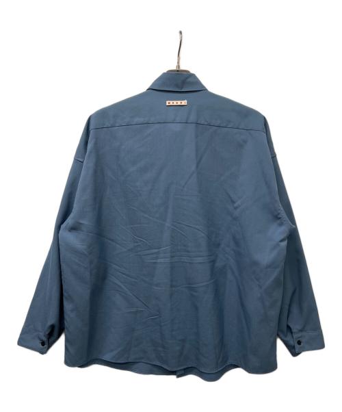 MARNI（マルニ）MARNI (マルニ) ウールトロピカルシャツ ブルー サイズ:４８の古着・服飾アイテム