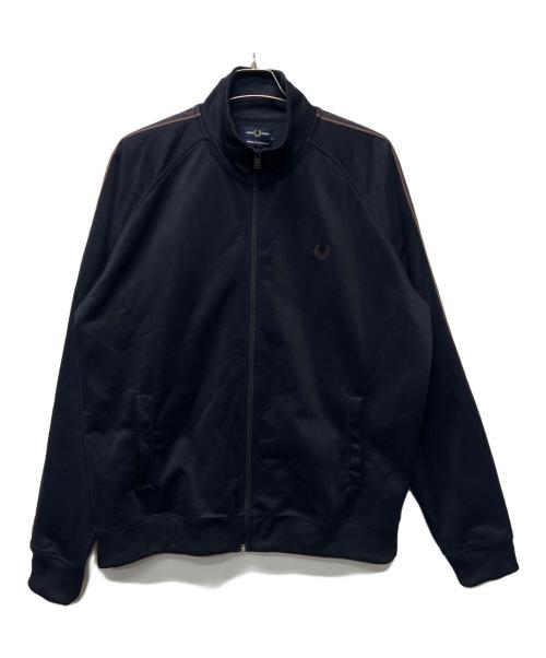 FRED PERRY（フレッドペリー）FRED PERRY (フレッドペリー) CONTRAST TAPE TRACK JACKET ネイビー×ブラウン サイズ:ＸＬの古着・服飾アイテム