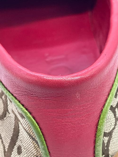 Christian Dior（クリスチャン ディオール）Christian Dior (クリスチャン ディオール) シューズ ベージュ×レッド サイズ:SIZE 37 1/2の古着・服飾アイテム