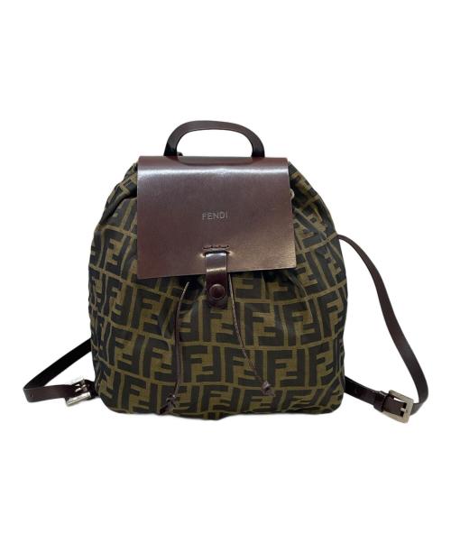 FENDI（フェンディ）FENDI (フェンディ) ナイロンリュック ブラウン×ブラウンの古着・服飾アイテム