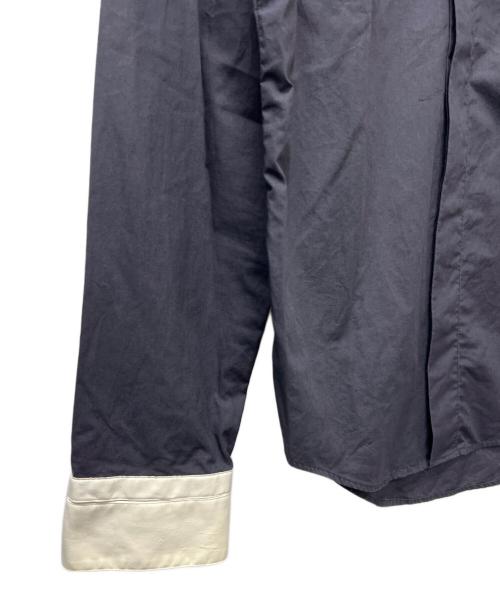 DIOR HOMME（ディオール オム）DIOR HOMME (ディオール オム) フライフロントバイカラーシャツ ブラック×ホワイト サイズ:不明の古着・服飾アイテム