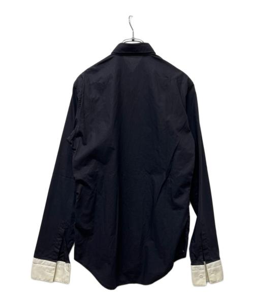 DIOR HOMME（ディオール オム）DIOR HOMME (ディオール オム) フライフロントバイカラーシャツ ブラック×ホワイト サイズ:不明の古着・服飾アイテム