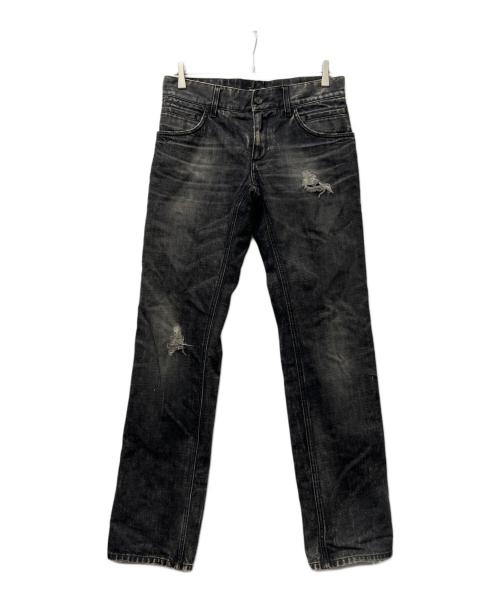 DOLCE & GABBANA（ドルチェ＆ガッバーナ）DOLCE & GABBANA (ドルチェ＆ガッバーナ) ダメージデニムパンツ ブラック サイズ:４６の古着・服飾アイテム