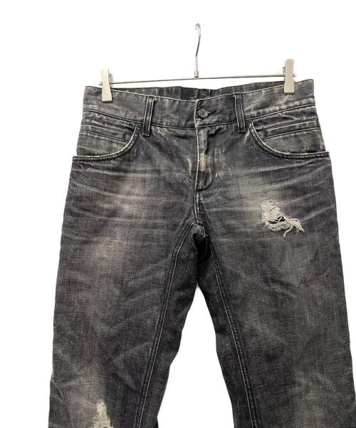 DOLCE & GABBANA（ドルチェ＆ガッバーナ）DOLCE & GABBANA (ドルチェ＆ガッバーナ) ダメージデニムパンツ ブラック サイズ:４６の古着・服飾アイテム