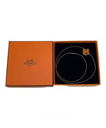 HERMES（エルメス）の古着「カージュドアッシュ Hキューブネックレス」｜シルバー×オレンジ