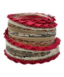 HERMES（エルメス）の古着「プリーツスカーフ」｜レッド×アイボリー