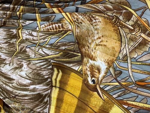 HERMES（エルメス）HERMES (エルメス) プリーツスカーフ イエロー×ブラウンの古着・服飾アイテム