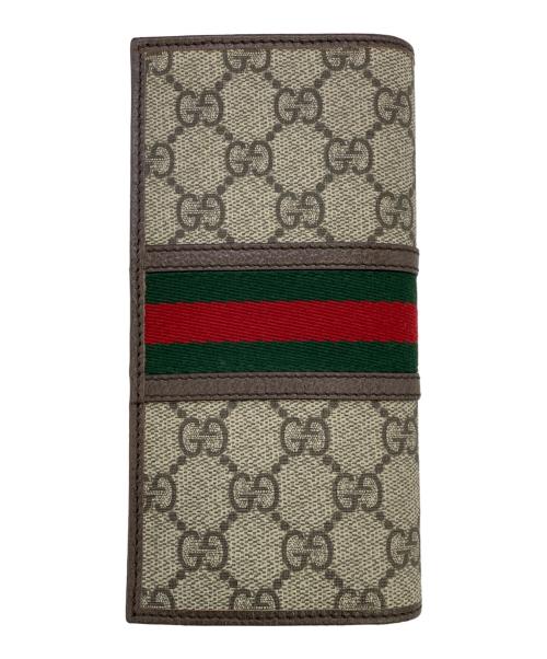 GUCCI（グッチ）GUCCI (グッチ) 長財布 ブラウン×ベージュの古着・服飾アイテム