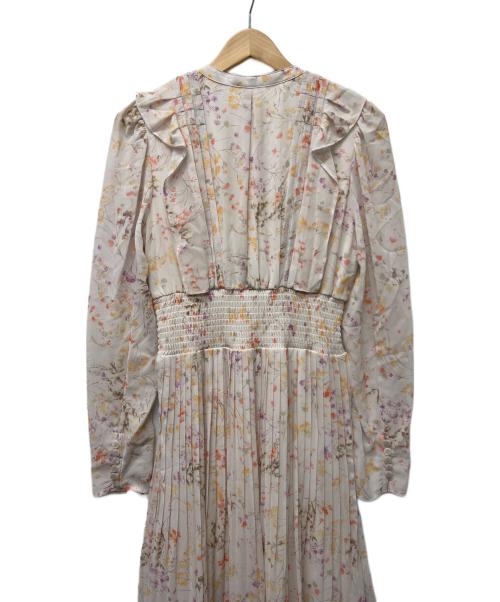 Snidel（スナイデル）Snidel (スナイデル) 長袖ワンピース ベージュ×ピンク サイズ:１の古着・服飾アイテム