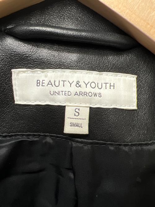 BEAUTY&YOUTH（ビューティーアンドユース）BEAUTY&YOUTH (ビューティーアンドユース) シープ ダブルライダースジャケット ブラック サイズ:Sの古着・服飾アイテム