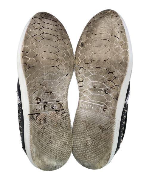 JIMMY CHOO（ジミーチュウ）JIMMY CHOO (ジミーチュウ) レザースリッポン ブラック×ホワイト サイズ:SIZE 40の古着・服飾アイテム