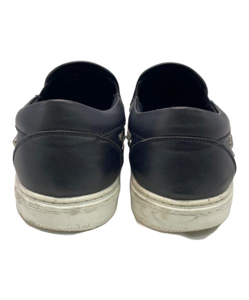 JIMMY CHOO（ジミーチュウ）JIMMY CHOO (ジミーチュウ) レザースリッポン ブラック×ホワイト サイズ:SIZE 40の古着・服飾アイテム